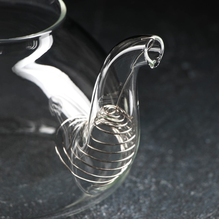 Чайник стеклянный заварочный с металлическим ситом Доляна «Элегия», 800 мл Чайник стеклянный заварочный с металлическим ситом Доляна «Элегия», 800 мл