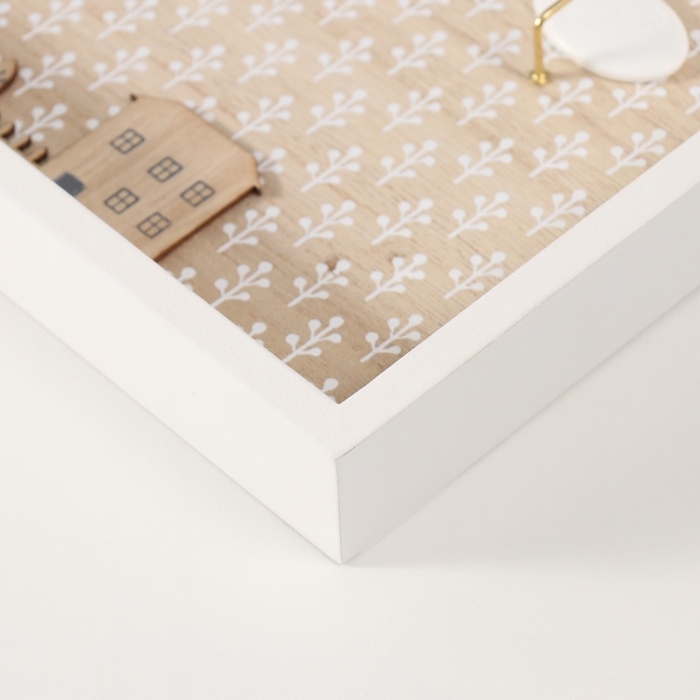 Крючки декоративные дерево  Крючки декоративные дерево "Домики и деревья" 3х36,5х16,4 см