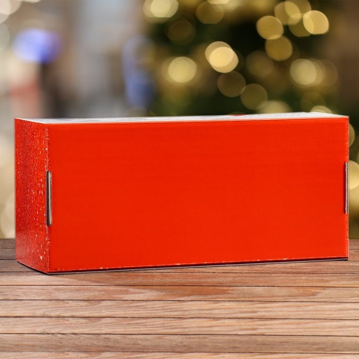 Новый год. Коробка самосборная, с окном, Новый год. Коробка самосборная, с окном, "Желанные подарки 2", 16 х 35 х 12 см.