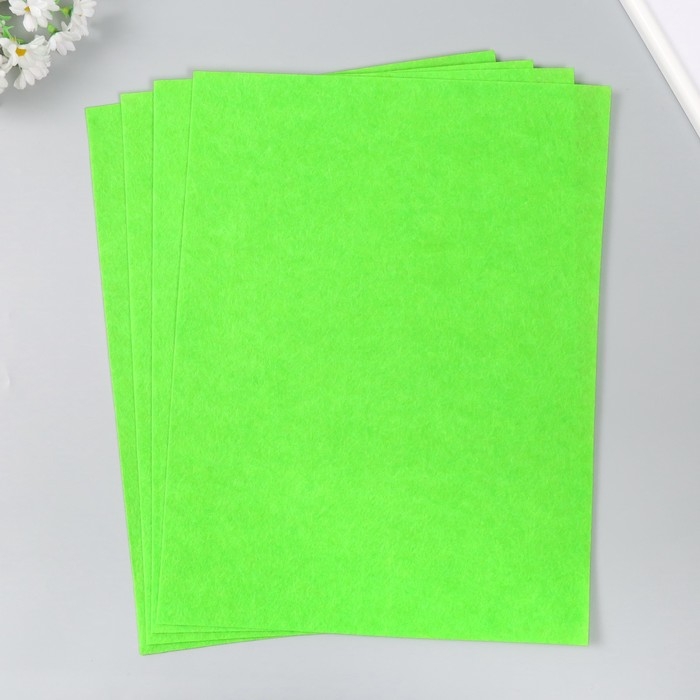 Фетр 1 мм Фетр 1 мм "Неоново-зелёный" набор 4 листа 30х40 см