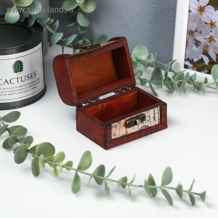 Шкатулка дерево сундучок  Шкатулка дерево сундучок "Цветущий город" 6х8х5,5 см