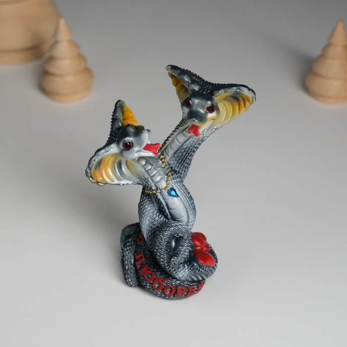 Сувенир полистоун Сувенир полистоун "Змеи тёмные в обнимку" 5,8х4,8х9 см