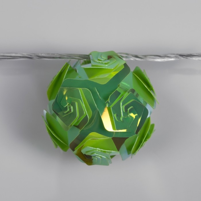 Гирлянда «Нить» 4.5 м с насадками «Цветочные шары», IP20, прозрачная нить, 15 LED, свечение зелёное, 220 В Гирлянда «Нить» 4.5 м с насадками «Цветочные шары», IP20, прозрачная нить, 15 LED, свечение зелёное, 220 В