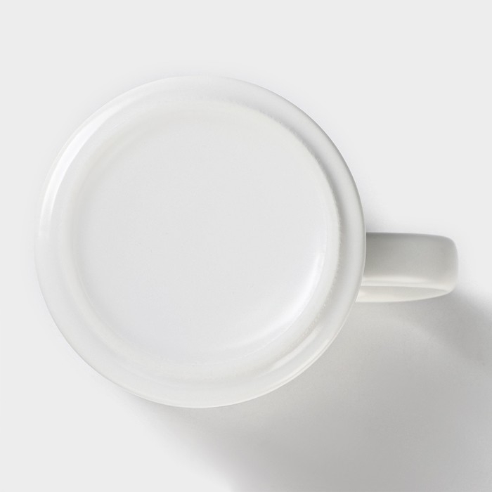 Кружка керамическая с ложкой «Белый мрамор», 350 мл, цвет белый Кружка керамическая с ложкой «Белый мрамор», 350 мл, цвет белый