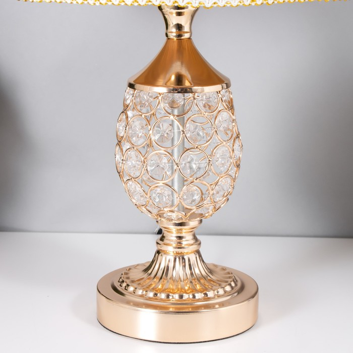 Лампа настольная  Лампа настольная "Авантюризм" 1x60Вт E27 золото низ подсветка 29х29х43 см RISALUX