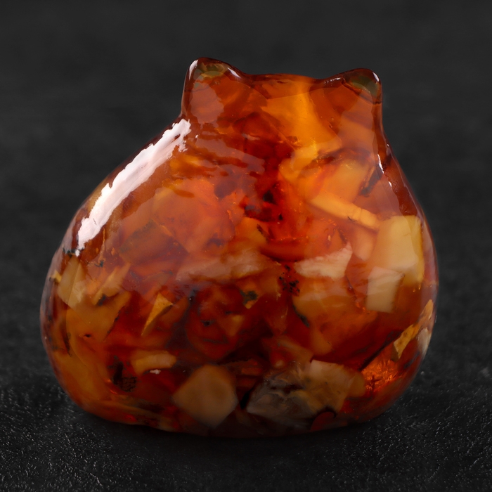 Сувенир Сувенир "Кот пузатый", янтарь