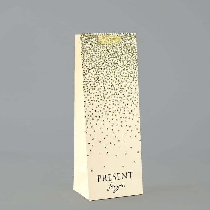 Пакет под бутылку «Подарок», глиттер, 13 х 36 х 10 см Пакет под бутылку «Подарок», глиттер, 13 х 36 х 10 см