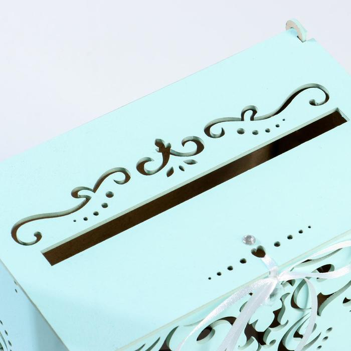 Семейный банк для сбора денег Семейный банк для сбора денег "Кристалл", тиффани пастель-белый, 21,5х13,5х18,5 см