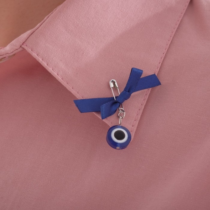 Булавка-оберег «Для ребёнка», 3 см, цвет синий в серебре