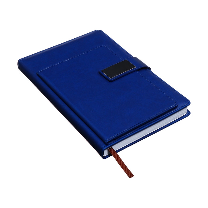 Ежедневник недатированный, А5, 140л, клетка, обл.кожзам, с хлястиком, Стайл, синий Ежедневник недатированный, А5, 140л, клетка, обл.кожзам, с хлястиком, Стайл, синий