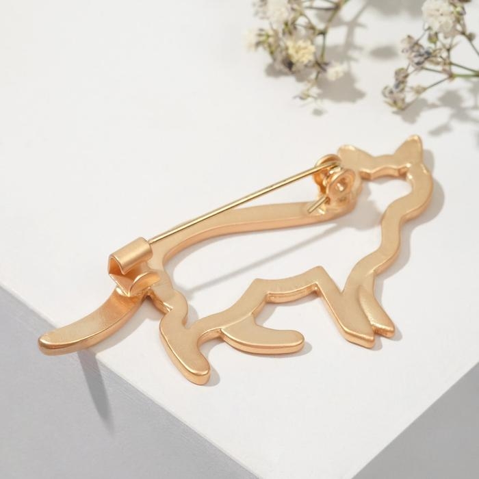 Брошь «Кошечка», цвет матовое золото Брошь «Кошечка», цвет матовое золото