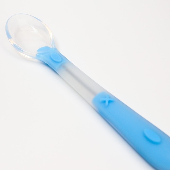 Ложка детская для кормления силиконовая, от 5 мес., цвет голубой Ложка детская для кормления силиконовая, от 5 мес., цвет голубой
