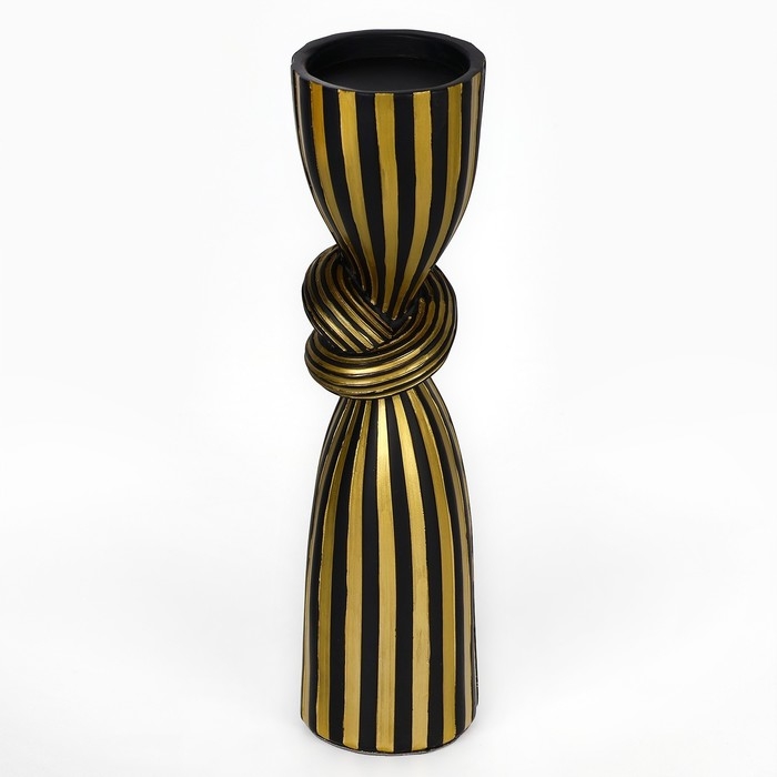 Подсвечник для одной свечи «Узел», цвет черно-золотой 29,5 х 7,5 х 7,5 см