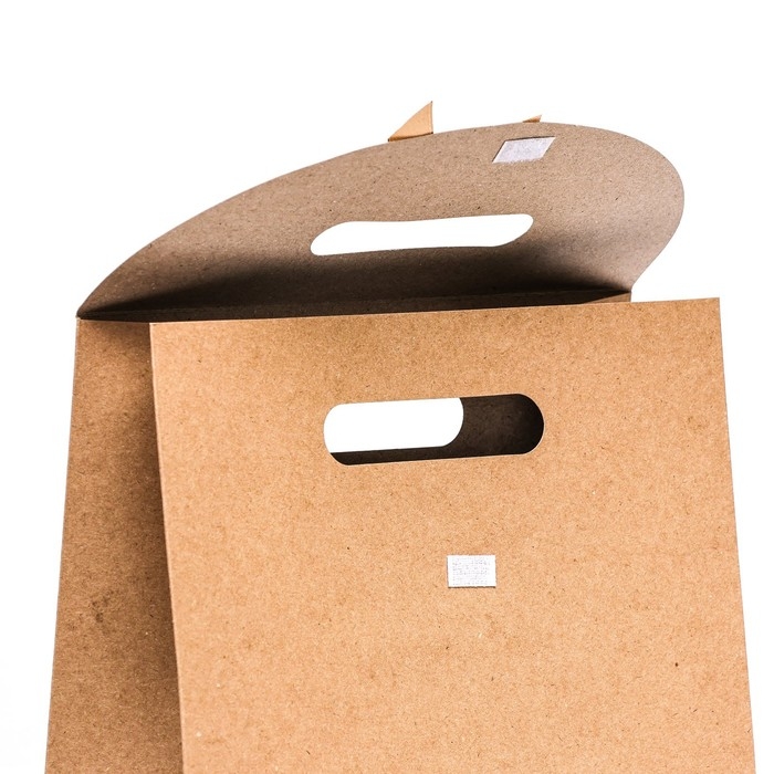 Коробка-пакет с ручкой, крафт, 32 х 23 х 11 см Коробка-пакет с ручкой, крафт, 32 х 23 х 11 см