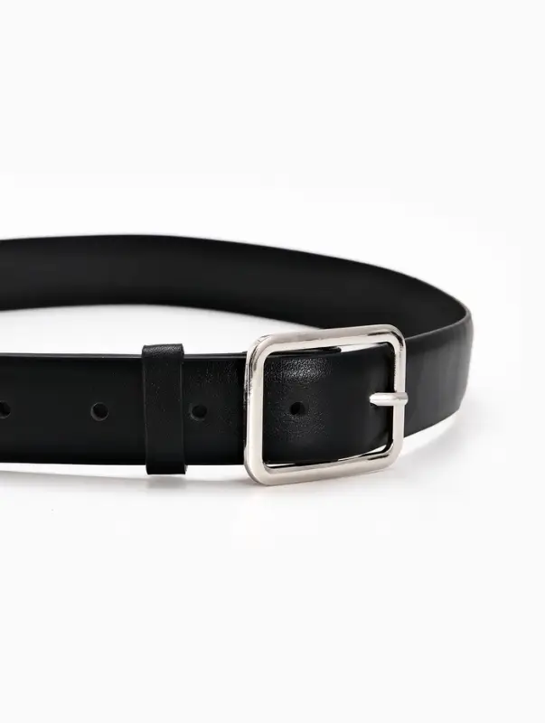 Ремень женский Classic, 110&times;3 см, пряжка металл, серебристая, чёрный