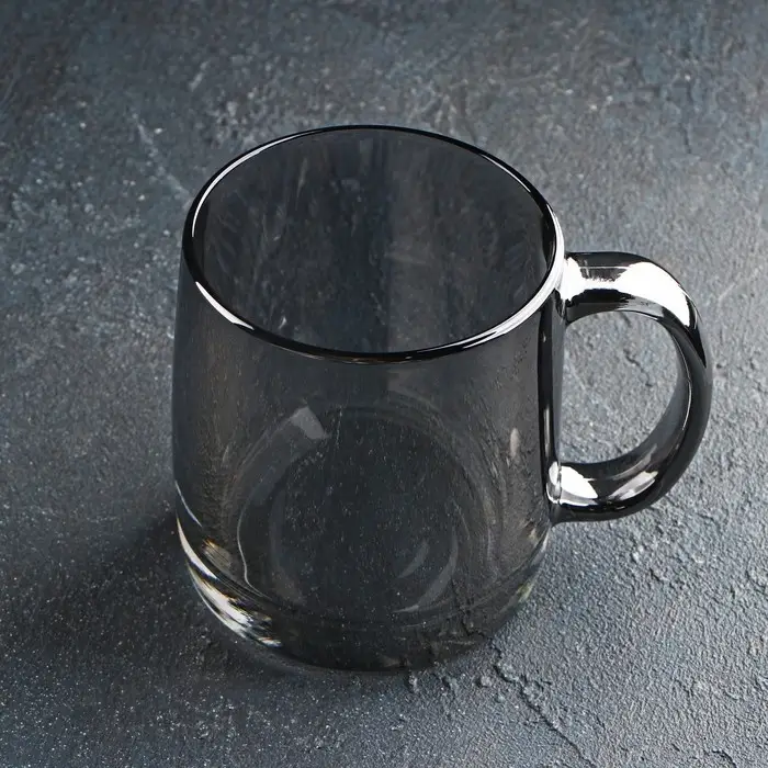 Кружка стеклянная «Нордик», 380 мл, цвет серый Кружка стеклянная «Нордик», 380 мл, цвет серый