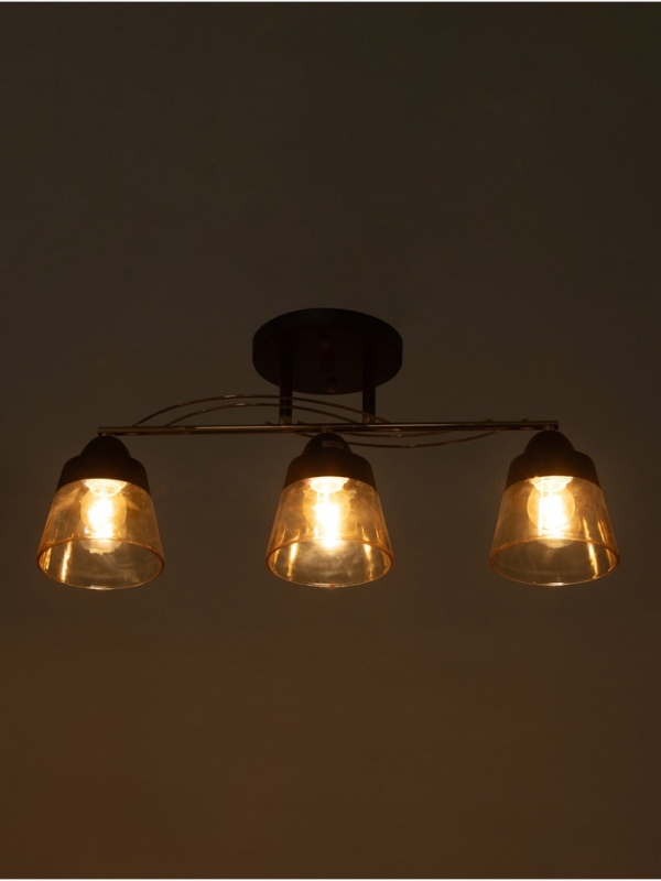 Люстра Люстра "Кансе" 3хЕ27 40Вт черно-золотой 50х15х23 см