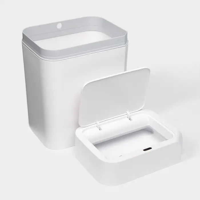 Ведро для мусора сенсорное Доляна, 12 л, белое