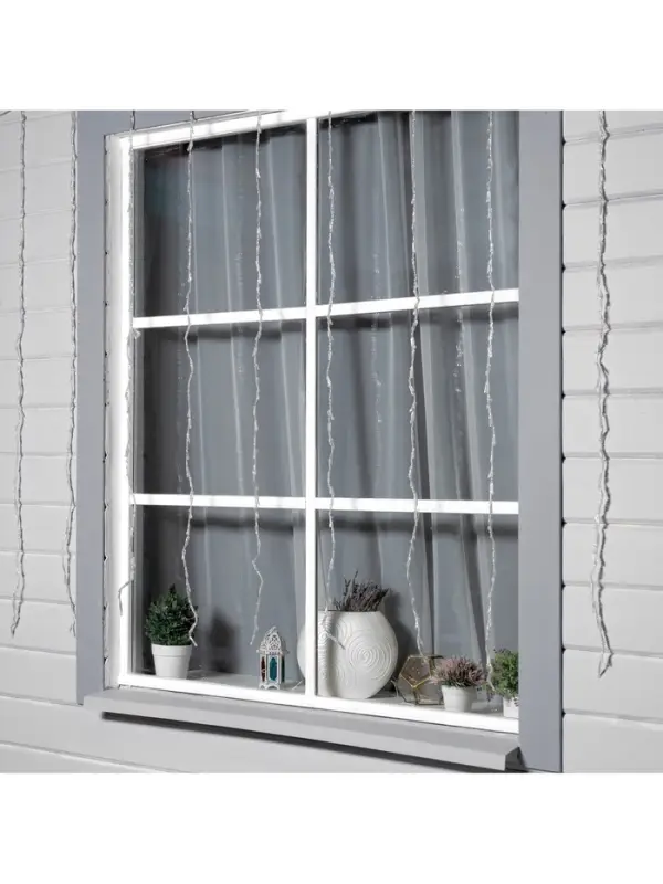 Гирлянда &laquo;Водопад&raquo; 2&times;1.5 м, IP44, прозрачная нить, 400 LED, свечение белое, 8 режимов, 220 В