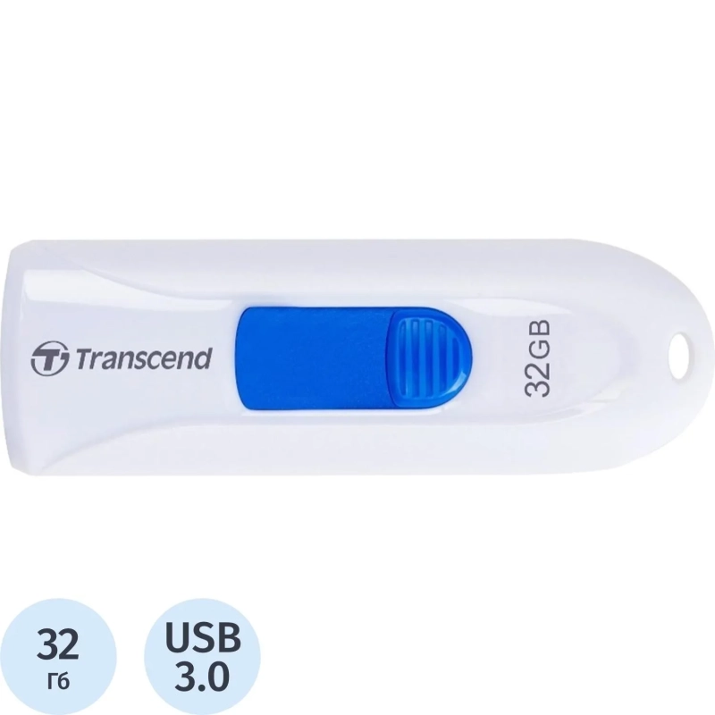 Флеш-память Transcend JetFlash 790, 32Gb, USB 3.1 G1, б/син, TS32GJF790W