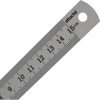 Линейка металлическая 15 см Attache