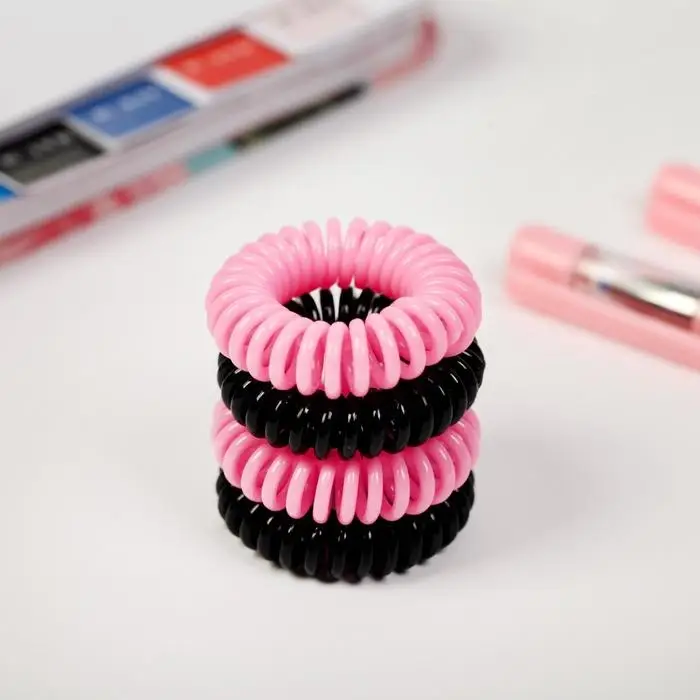 Резинки для волос пружинки «Котик», 4 шт, диам 3,5