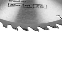 Диск пильный по дереву ТУНДРА, точный рез, 250&times;32 мм (кольца на 22.20.16), 48 зубьев