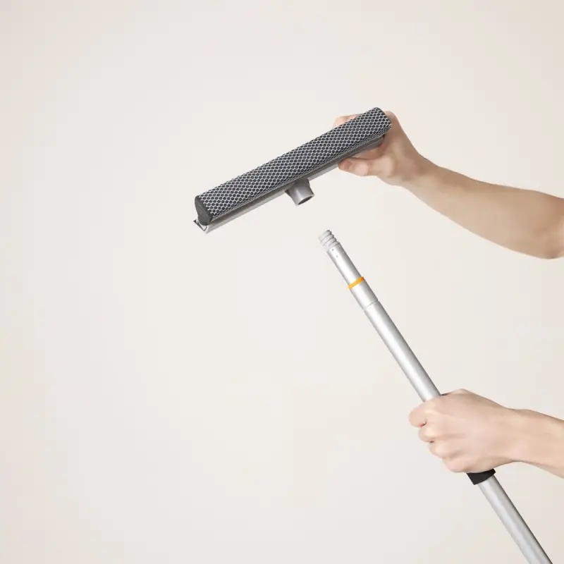 VETTA Окномойка с телескопической ручкой 111см, с резин.держателем, серая, арт.KFC010