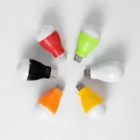 Ночник RISALUX &laquo;Лампочка&raquo;, LED, USB, 3.5&times;3.5&times;6.5 см, МИКС