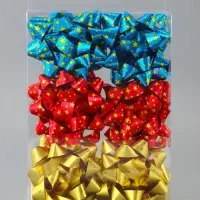 Подарочный Бант - звезда №10, для упаковки подарков, набор 6 шт. МИКС