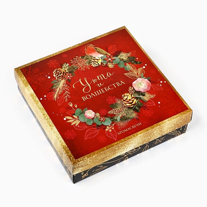 Свечи в стакане новогодние «Новый год: Уюта и волшебства», набор, 4 шт., аромат вишня Свечи в стакане новогодние «Новый год: Уюта и волшебства», набор, 4 шт., аромат вишня