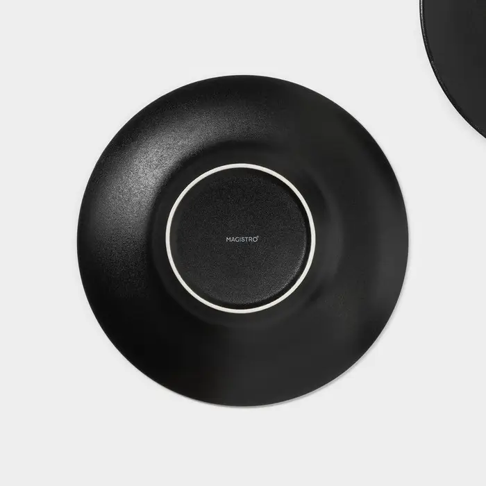 Набор тарелок фарфоровых для пасты Magistro Carbon, 21×21 см, 2 шт, цвет чёрный Набор тарелок фарфоровых для пасты Magistro Carbon, 21×21 см, 2 шт, цвет чёрный