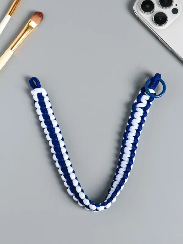 Брелок на карабине Брелок на карабине "Паракорд" шнур 0,5 см сине-белый 14,5х1,8х0,8 см