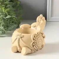 Подсвечник на 1 свечу &laquo;Слон индийский лежит&raquo;, 8&times;13&times;7 см, слоновая кость