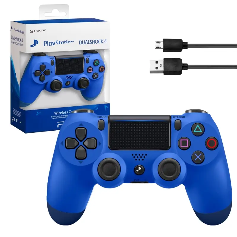 Джойстик PS4 DualShock беспроводной A синий (logo)