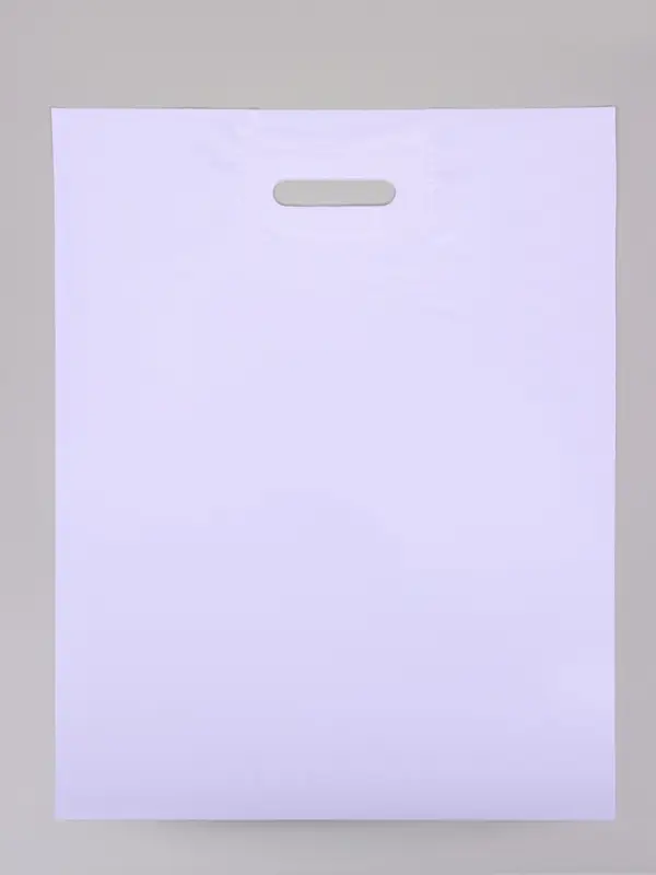Пакет с вырубной усиленной ручкой ПВД, лавандовый, 40&times;50 см, 45 мкм