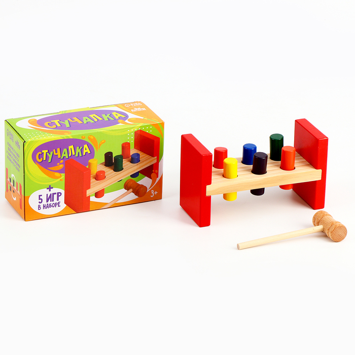 Стучалка на ножках, с 6 гвоздиками и молоточком Стучалка на ножках, с 6 гвоздиками и молоточком