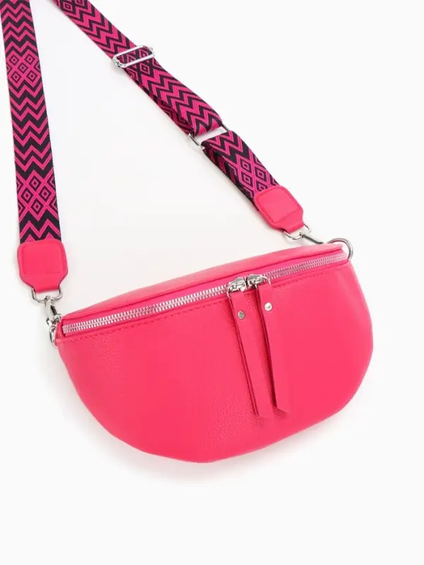 Сумка женская кросс-боди на молнии, 26&times;10&times;16 см, фуксия
