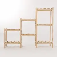 Стеллаж деревянный, 7 полок, 115&times;28&times;79 см, сосна, регулируемый, напольный