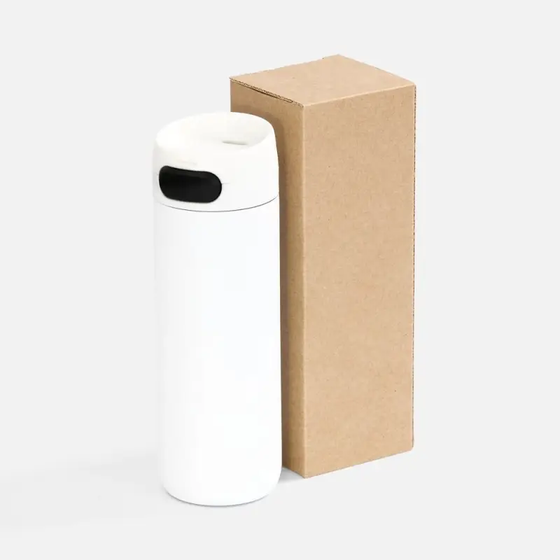 Термостакан X1 с цветной кнопкой, белый с черным