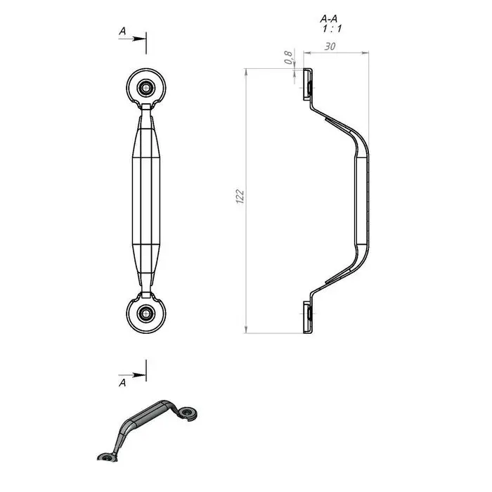 Ручка-скоба  РС-68 цинк, 150 шт.