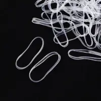 Силиконовые резинки для волос, набор - 680 (&plusmn;30) шт., d=2 см, 50 г, цвет прозрачный