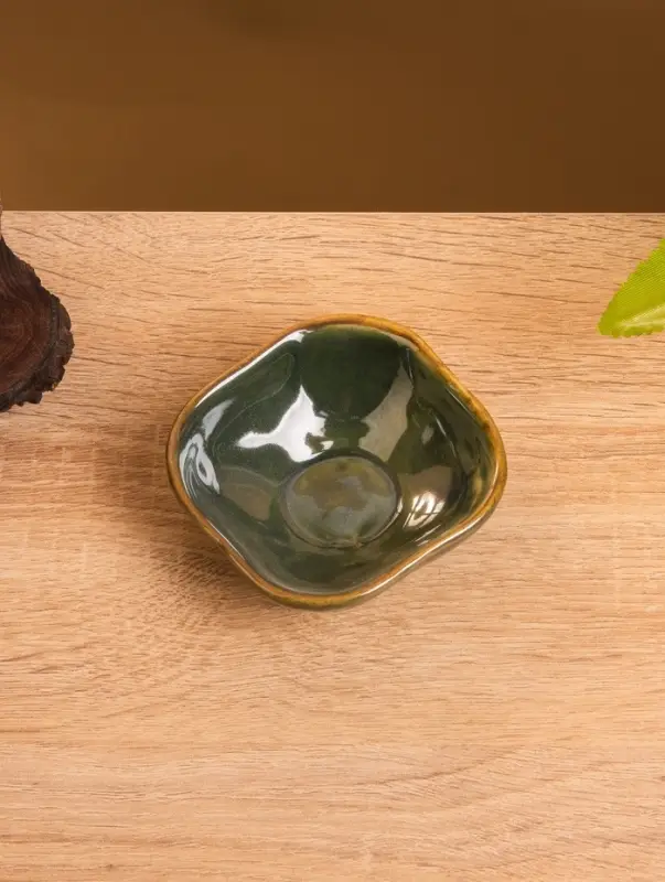 Соусник Соусник "Органика" керамика, цв. зелёный, 7,5х7,5х3 см