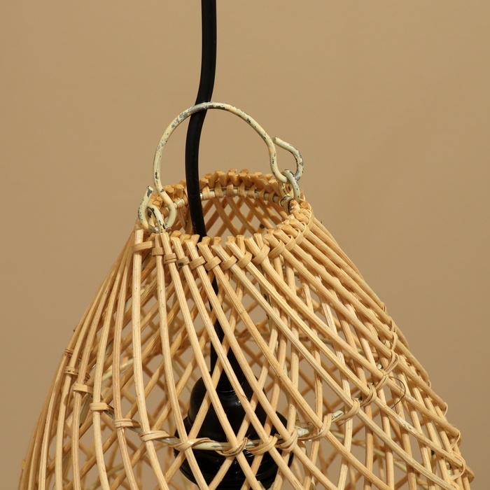 Светильник потолочный из ротанга Светильник потолочный из ротанга "Капля" 1х120Вт, Е27, 22х22х26 см