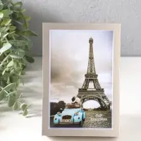 Фоторамка пластик 10х15 см "Ламберто" серебро с белым 16х11х3,5 см