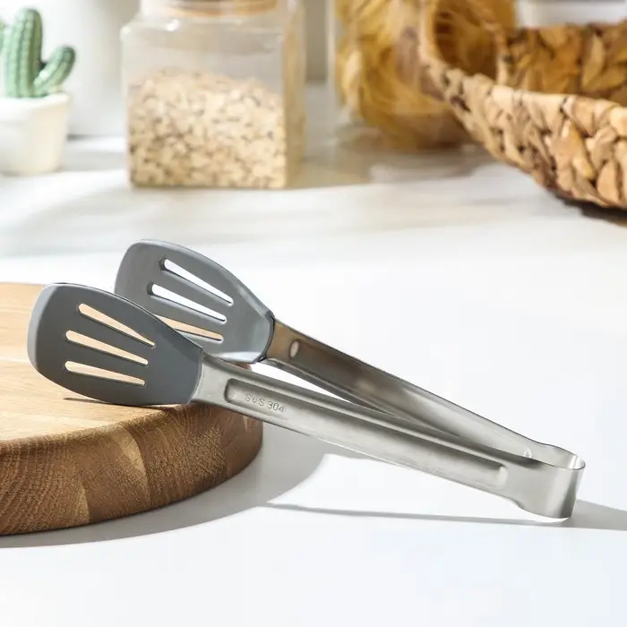 Щипцы Доляна «Колд», 23 см, цвет серый Щипцы Доляна «Колд», 23 см, цвет серый