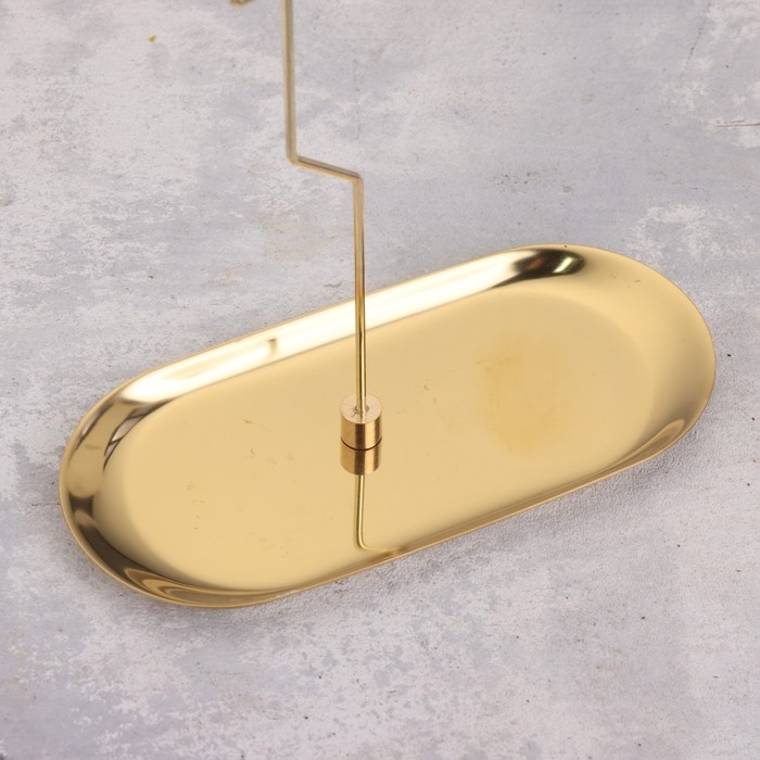 Подсвечник  Подсвечник "Карусель с сердцами", золотая, металл, 8,5 х 18 см