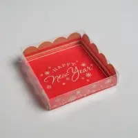 Коробка для кондитерских изделий с PVC крышкой «New story», 13 х 13 х 3 см