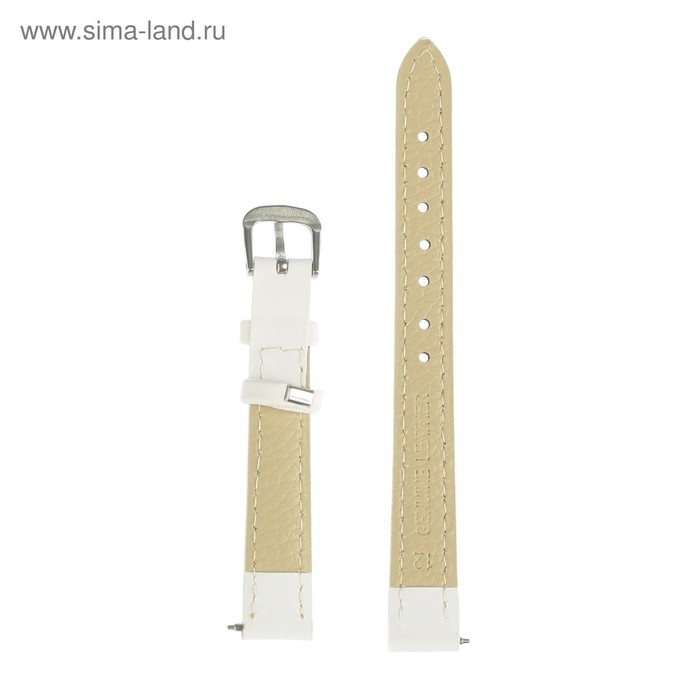 Ремешок для часов Ремешок для часов "Соломон", 12 мм, натуральная кожа, l-18 см, белый