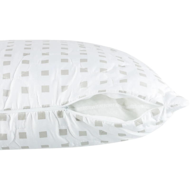 Подушка Luscan 50х70, стеганная, (иск. лебяжий пух/тик ПЭ), белые шашечки